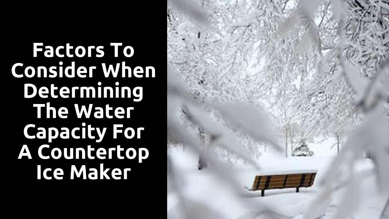 Factors to Consider When Determining the Water Capacity for a Countertop Ice Maker