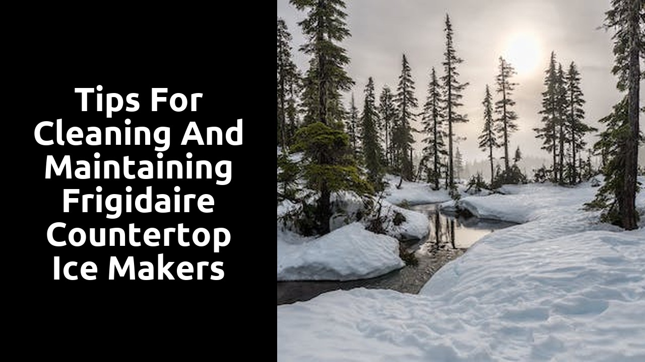 Tips for cleaning and maintaining Frigidaire countertop ice makers